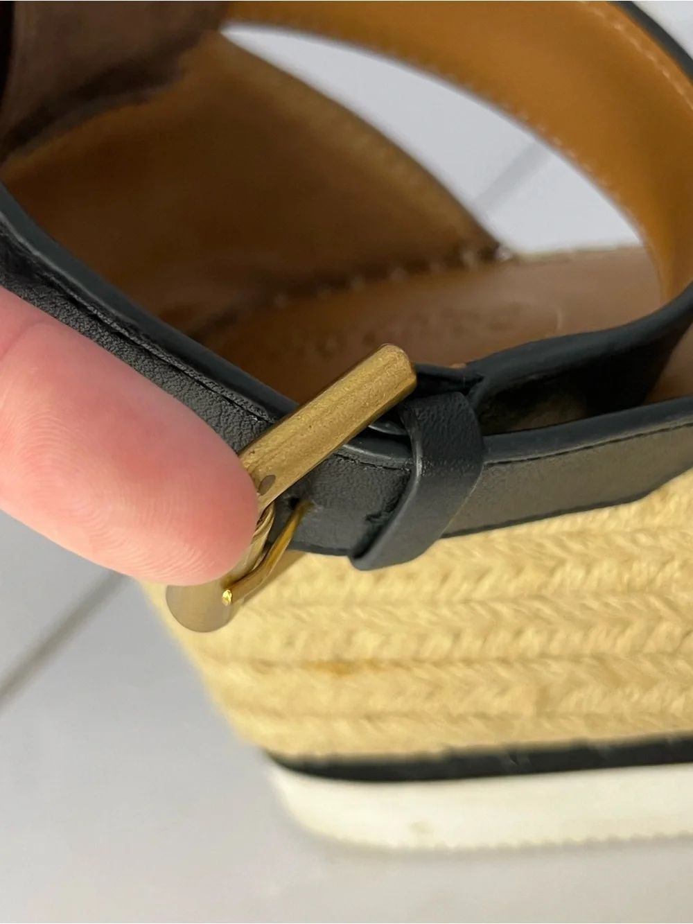 SEE BY CHLOE Glyn Espadrille Platform Sandal SZ 38 US 8 Brown Women Wedge FLAWS